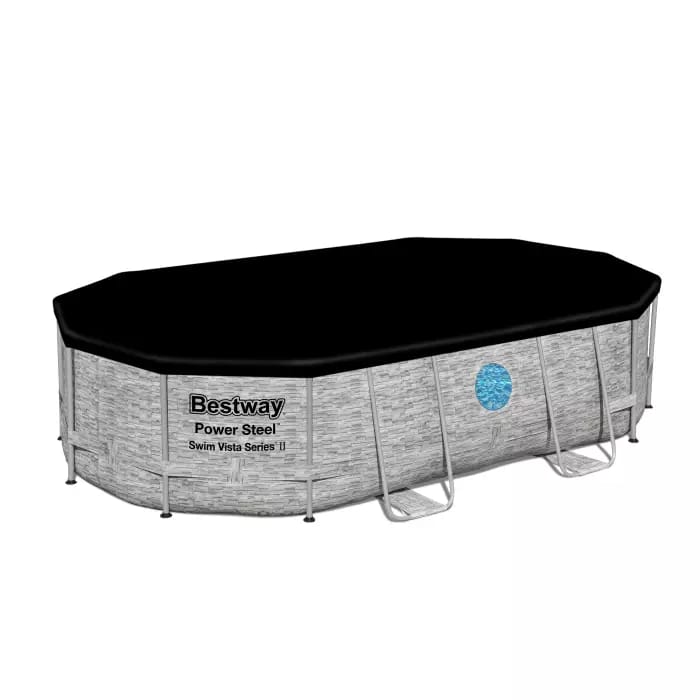 Каркасный бассейн Bestway 56946 BW, 488х305х107см "Ротанг" 7250л, песочный фильтр-насос, лестница, тент, попл.-доз. фото 5